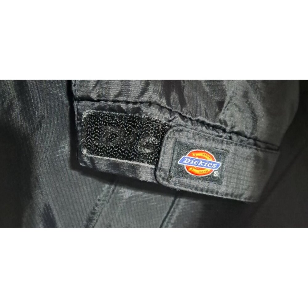 Dickies Mens L Black Ripstop Nylon Packable Hooded Windbreaker Jacket Lightweigh - Picture 8 of 15